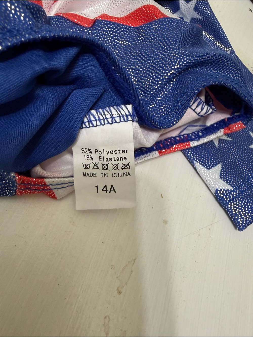 Sparkle Stars Gymnastics Leotard in Red, White & Blue Size 14A - Picture 5 of 7